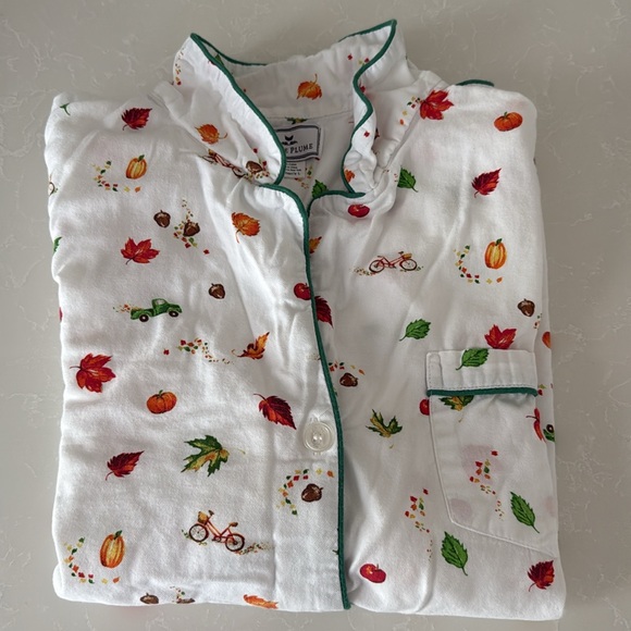 VGUC Petite Plume Twill Pajama Set in Shades of Autumn - Picture 5 of 6